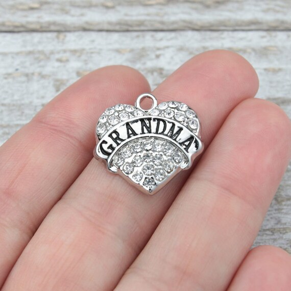 Heart Outline with Pink Ribbon Looping Through Custom Year Stainless Steel Heart Bead Charm