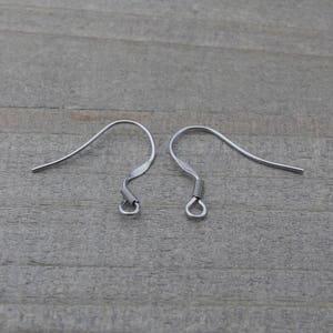 5 pairs (10 pieces) Stainless steel earring wires w/ loop, earring hooks, earring components 20mm (6/8&quot;) x 17mm (5/8&quot;) (21 gauge) B59662