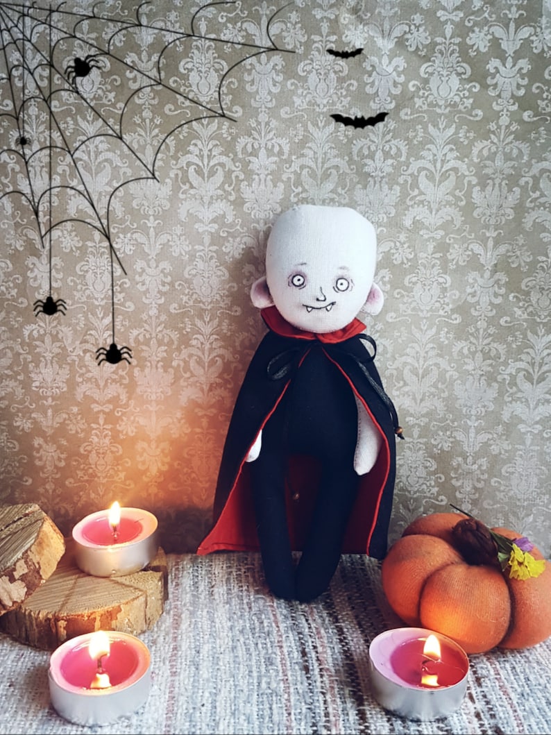 Fabric vampire Dracula doll Etsy