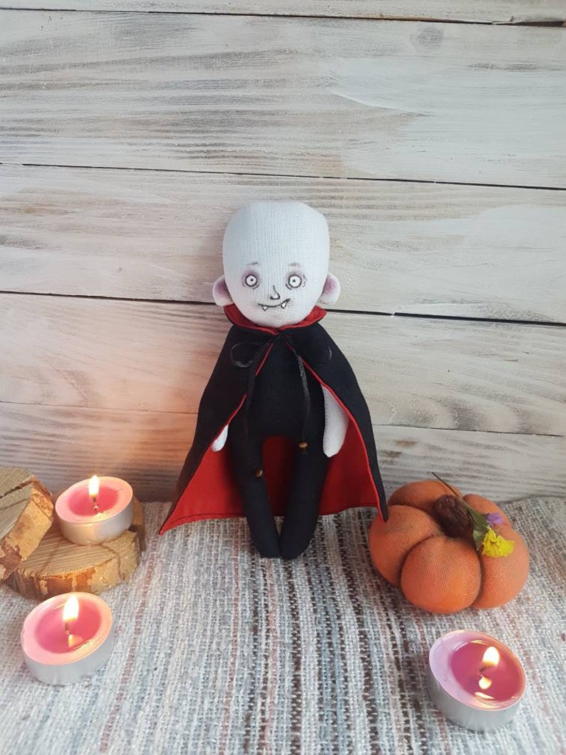 Fabric vampire Dracula doll Etsy