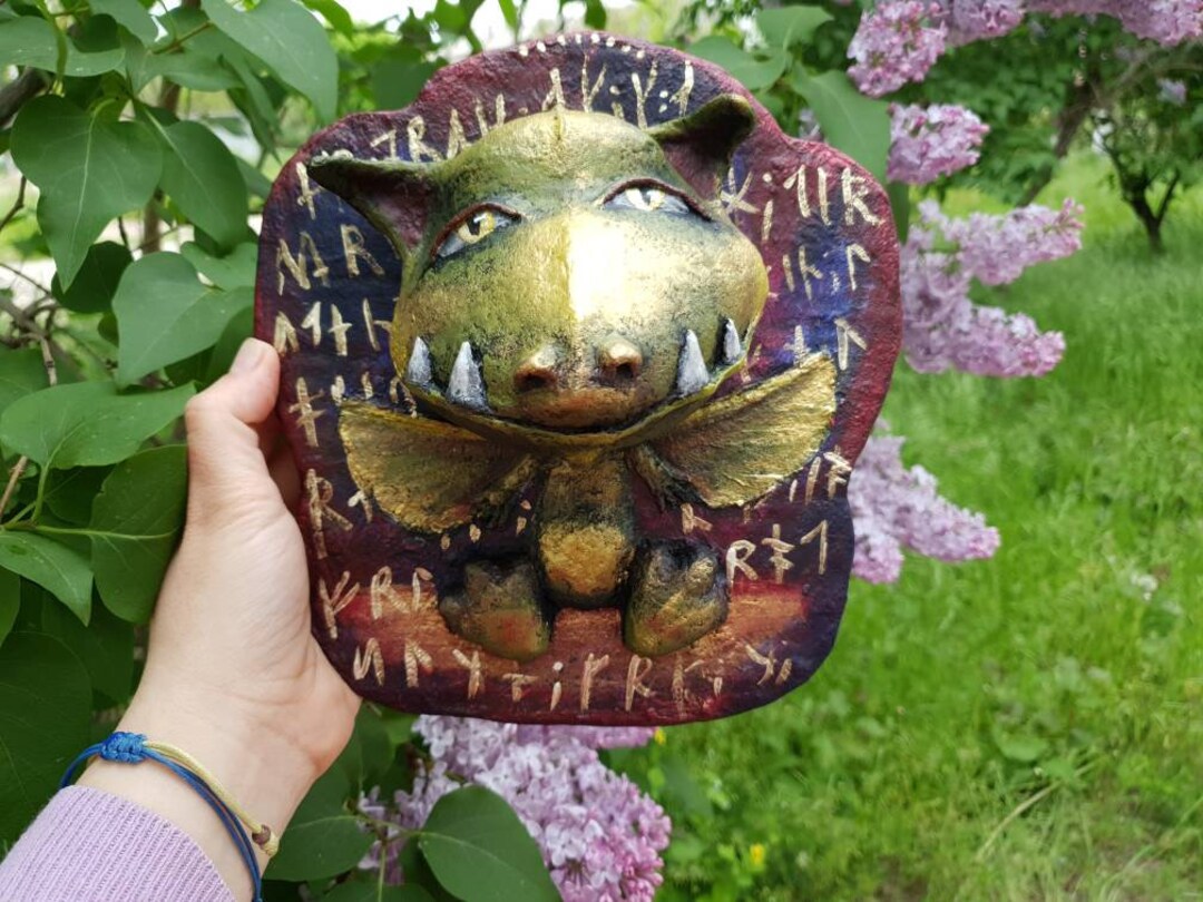 Wall Decor Dragon Green Dragon Hanging Catcher Mystical Etsy