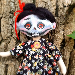 Skelett Mädchen , gruselige Kunstpuppe , Gothic Puppe, Rag Doll, dunkle Puppe, gruselig, niedlich, Zombie, Monster