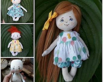 Pattern of a small doll and her clothes