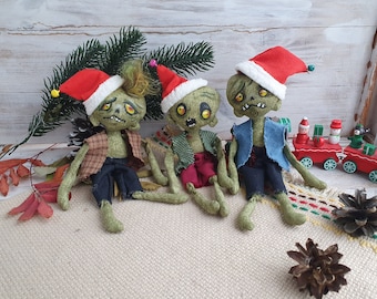 Munch the Zombie Art Doll, Creepy Cute, Halloween Homeware, Alternative Gift, Scary Plushie, Horror Doll, Alt