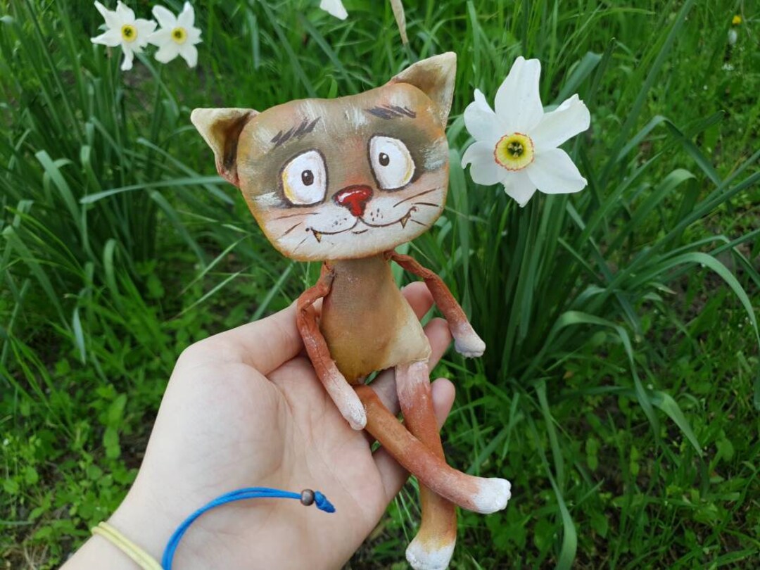 Cat Doll Soft Toy Fabric Toy Children's Toy Handmade Cloth Etsy