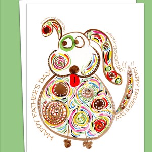 Vatertagskarte - Goofy Brown Hound - Personalisierbare Hundekarte - Originale Kunstkarte
