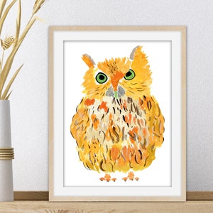Herbie The Owl Art Print - Original Watercolor Print