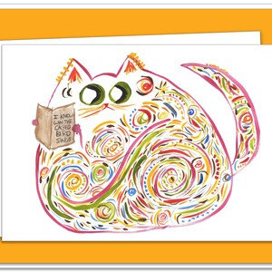 Maya - Colorful Cat Reading A Book - Customizable