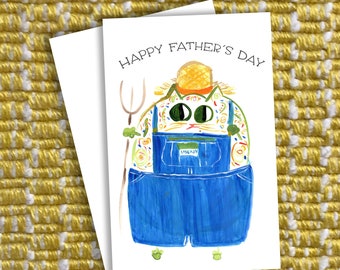 Father's Day - Andy Cat Card - Customizable Message -  Original Art Card