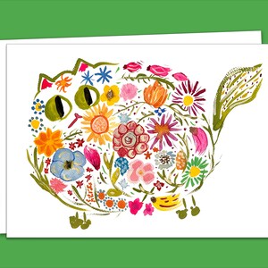 Biglietto per tutte le occasioni - Flower Power Kitty - Design retrò - Personalizzabile