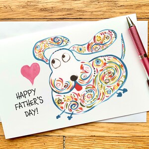 Stravagante festa del papà - Buddy - Simpatico cane blu con cuore, orecchie flosce