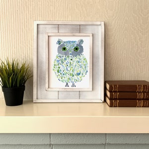 Owl Print Stampa artistica ad acquerello originale Magical Owl Wall Decor Nome: Ollie immagine 4