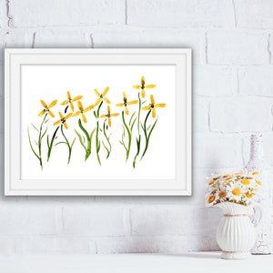 Original Art Print - &quot;Cheery Yellow Flowers&quot; - Birthday, Mother&#39;s Day, Anniversary, Christmas Gift