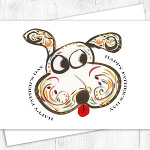 Tarjeta del Día del Padre del Perro - Mensaje PERSONALIZADO - Tarjeta única linda - "Rory" - Tarjeta de arte original