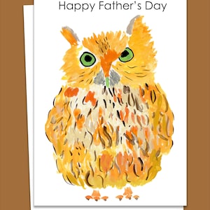 Carte de fête des pères Herbie - personnage mignon de hibou - personnalisable