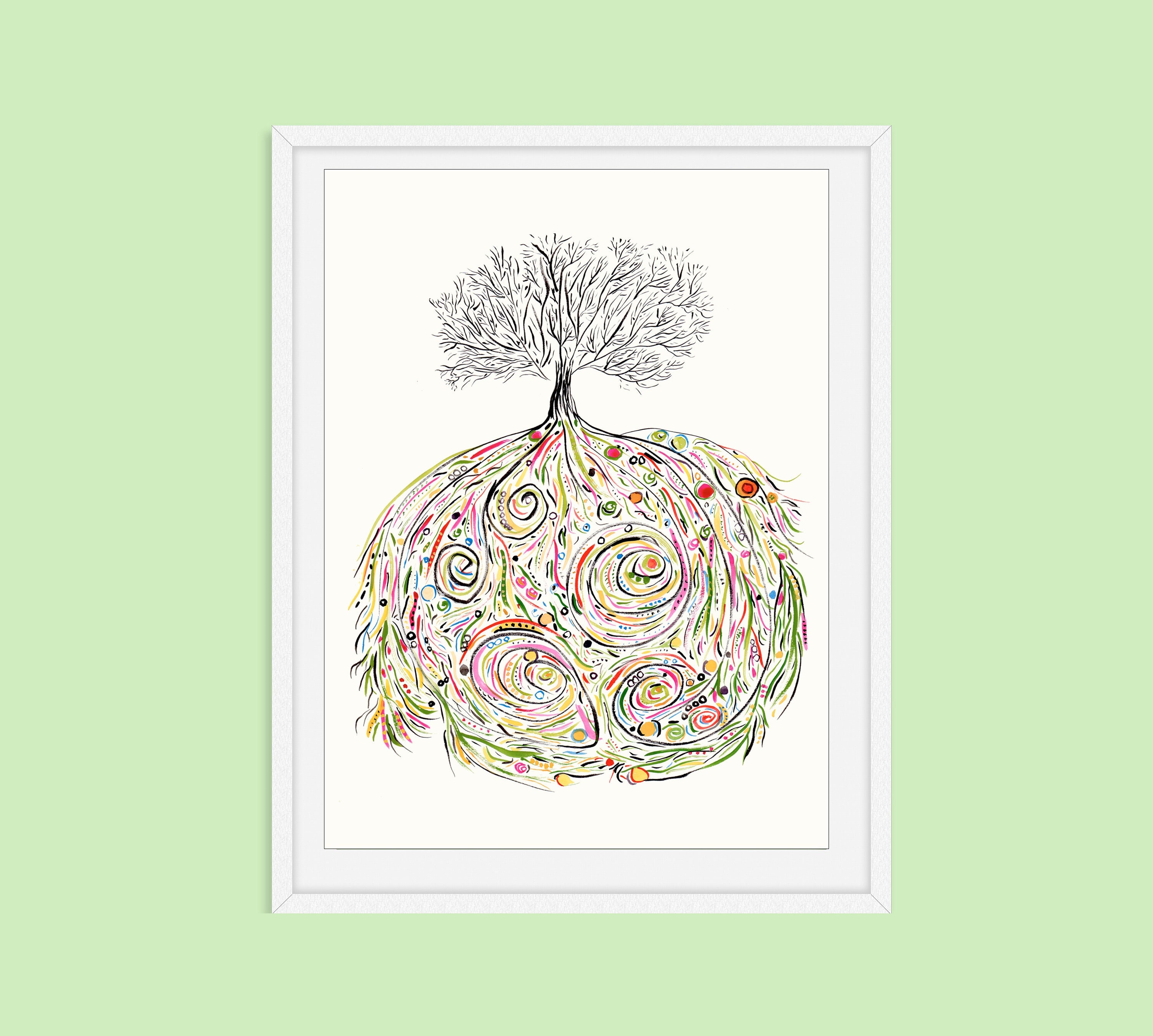 Tree Song Print - Magical Trees Collection - Watercolor - Whimsical Original Art Print