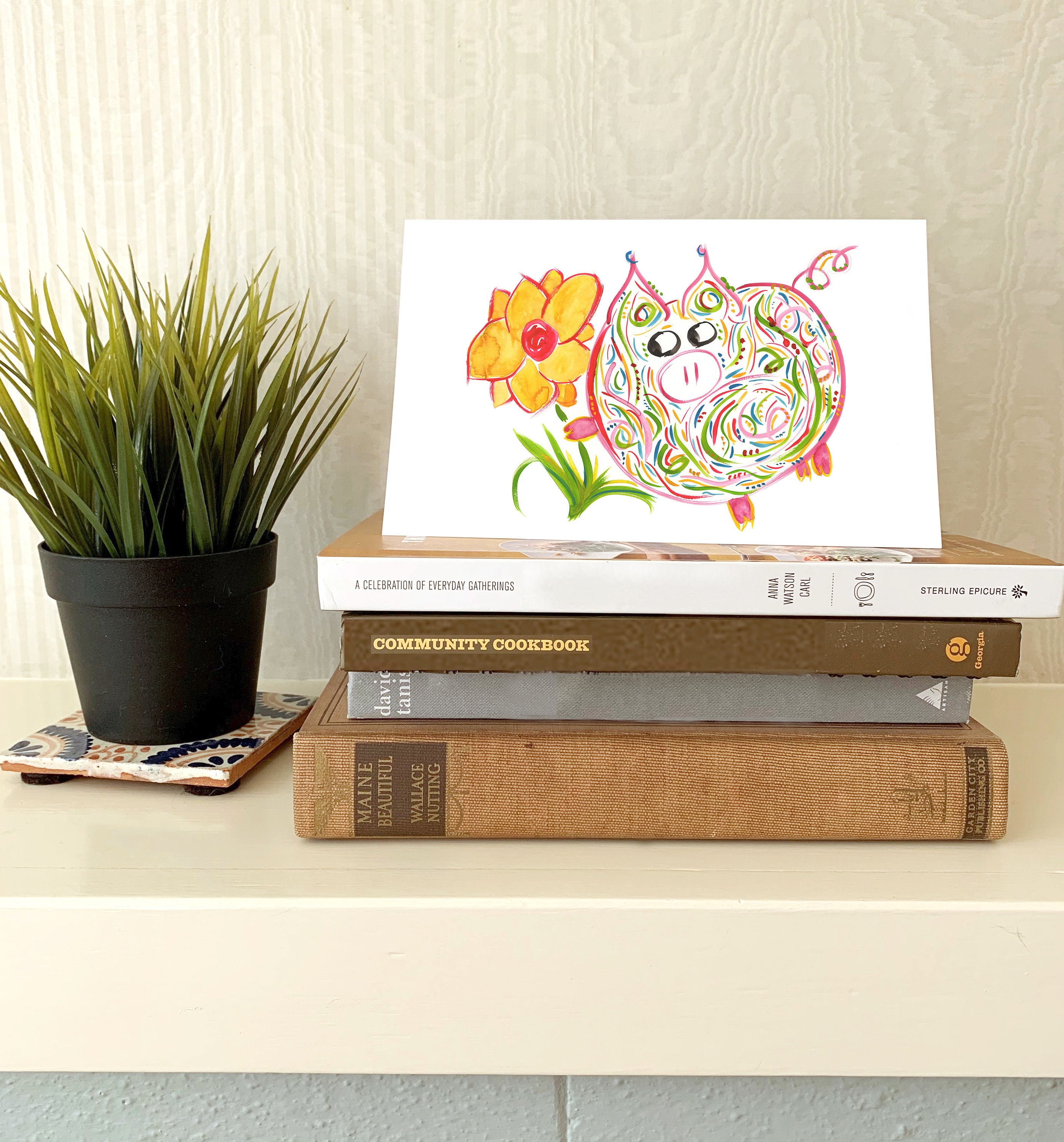Petunia Pig Greeting Card - Mother's Day, Birthday, Valentine's, Thank ...