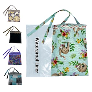 Car Trash Bag - Trash Bag for Car with Reusable Waterproof Liner and Disposable Bags For Auto Garbage Holder Container (Tropical Sloth)