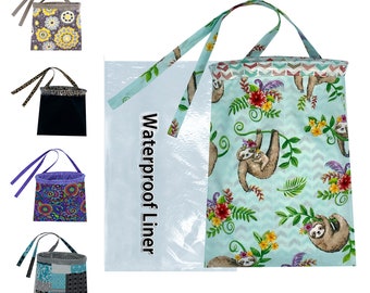 Car Trash Bag - Trash Bag for Car with Reusable Waterproof Liner and Disposable Bags For Auto Garbage Holder Container (Tropical Sloth)