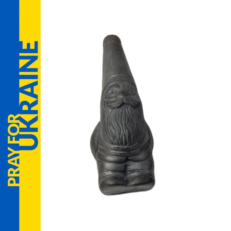 Garden gnome art black pipe smoking bowl gift 