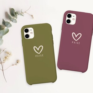 Coque de téléphone personnalisée iPhone 14 Pastel Custom Name Initials Phone Slim Case Cover iPhone 7 8 X Xs max Xr 11 12 13 Pro MAX Cadeau de Noël