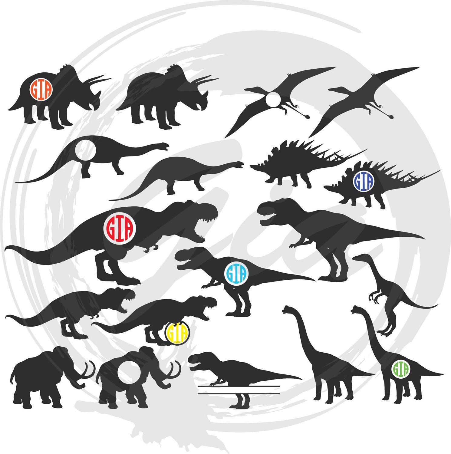 Download Dinosaurs SVG clipart Trex svg dinosaur monogram frame svg ...