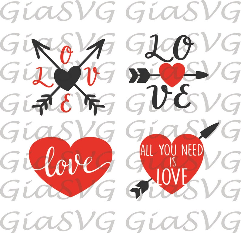 Download Love Bundle SVG Hearts svg 4 ready to cut files for Cricut ...