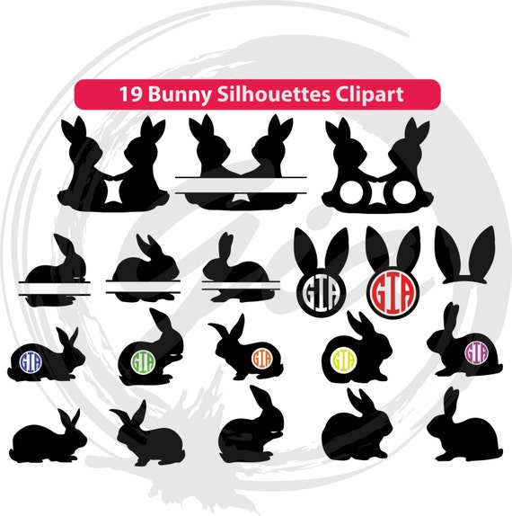 Download Bunny monogram svg easter bunnies svg split bunny bunny | Etsy
