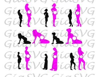 Pregnant Monogram SVG, pregnant silhouette svg, mother svg, ready to cut files for Cricut | Silhouette etc, also in png, eps and DXF