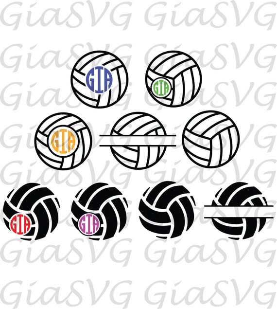 Download Volleyball Monogram Svg Split Volleyball Svg Volleyball Etsy