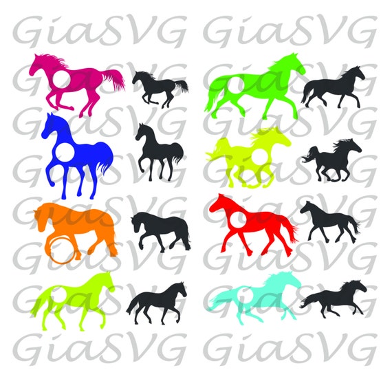 Download Horses Monogram Svg Horse Silhouettes Svg Ready To Cut Files Etsy