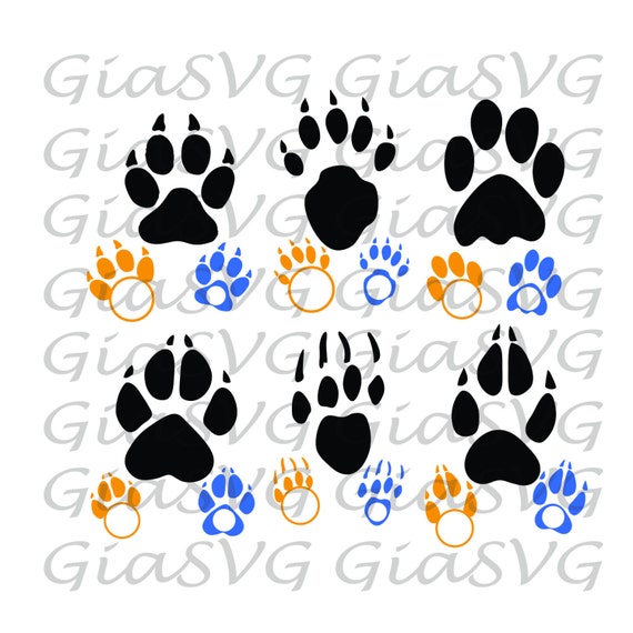 Download Animal Paws Monogram Svg Animal Foot Prints Svg Animal Paws Etsy PSD Mockup Templates