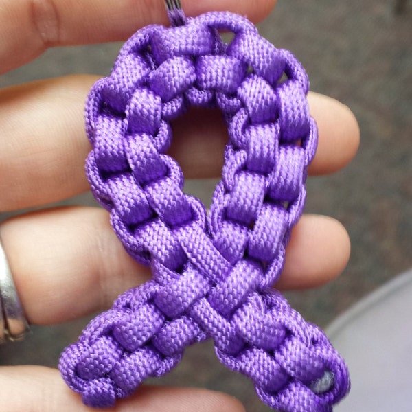 Paracord Awareness Ribbon Keychain