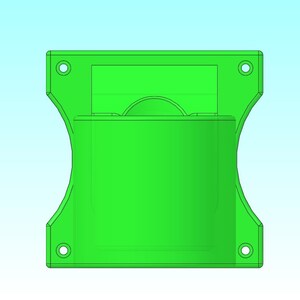 Puede incluir: Un soporte de pared de pl&aacute;stico verde con dos agujeros para tornillos. El soporte tiene una abertura rectangular con un borde redondeado.