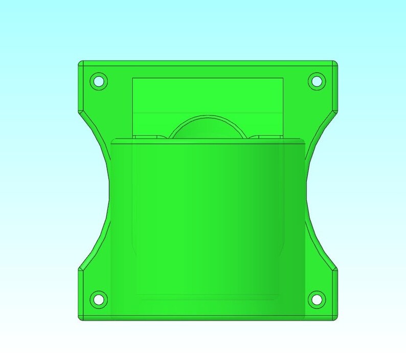 Puede incluir: Un soporte de pared de pl&aacute;stico verde con dos agujeros para tornillos. El soporte tiene una abertura rectangular con un borde redondeado.
