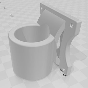 Puede incluir: Un soporte de pared de pl&aacute;stico blanco con un soporte cil&iacute;ndrico. El soporte est&aacute; dise&ntilde;ado para sostener un objeto redondo, como una botella o una lata.