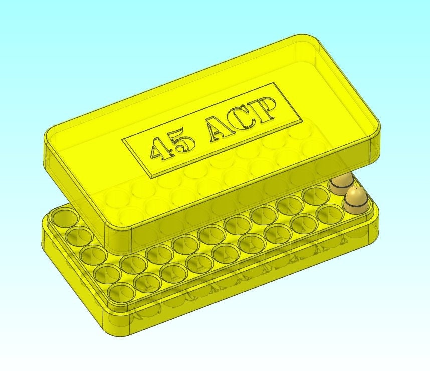 45 ACP (50 Round) Ammo Box STL. for 3D Printing or CNC - Etsy