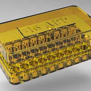 45 ACP (50 Round) Ammo Box STL. For 3D Printing or CNC