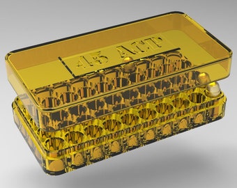 Caja de munición 45 ACP (50 rondas) STL. Para impresión 3D o CNC