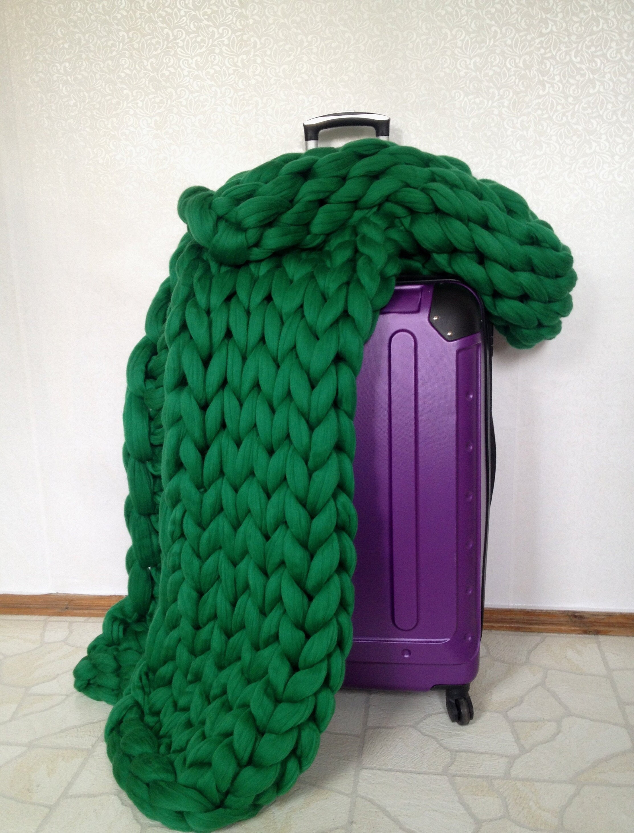 Chunky knit blanket. Blanket. Super chunky blanket. Giant knit Etsy