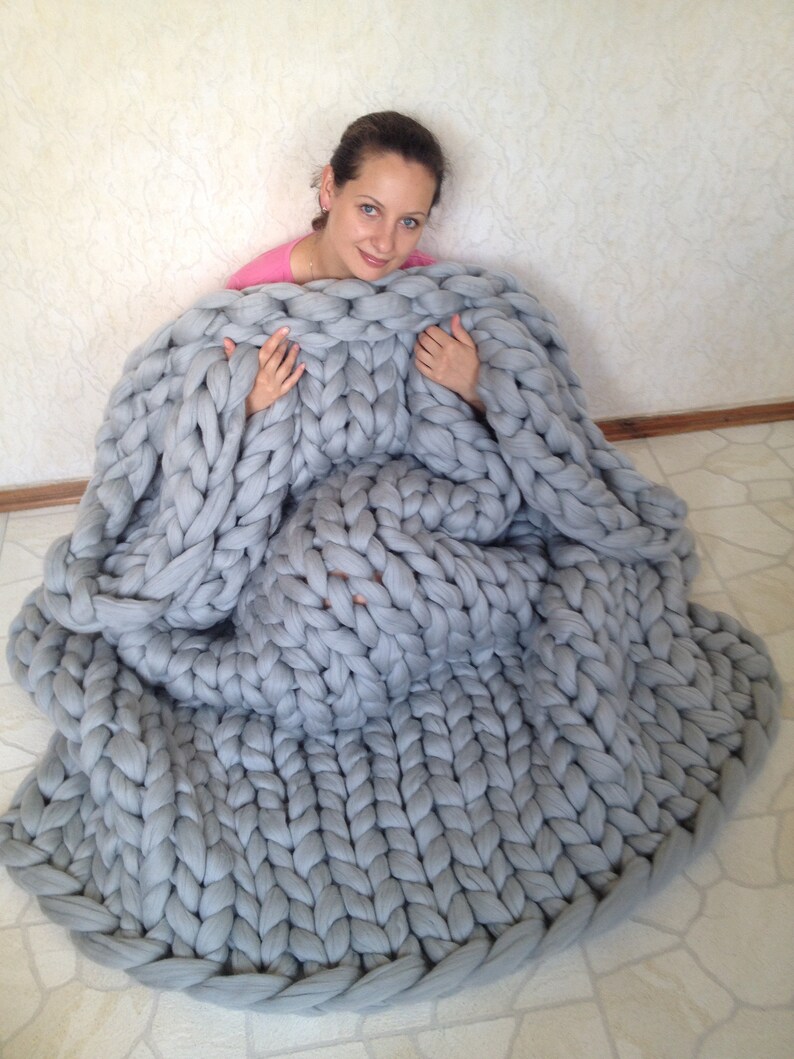 Chunky knit blanket. Chunky knit. Chunky knit throw. Merino Etsy