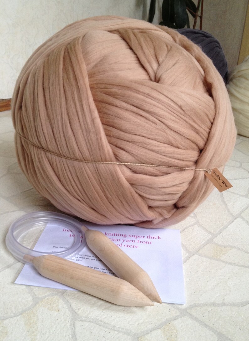 Chunky knit blanket. Australian merino wool yarn. DIY knit Etsy