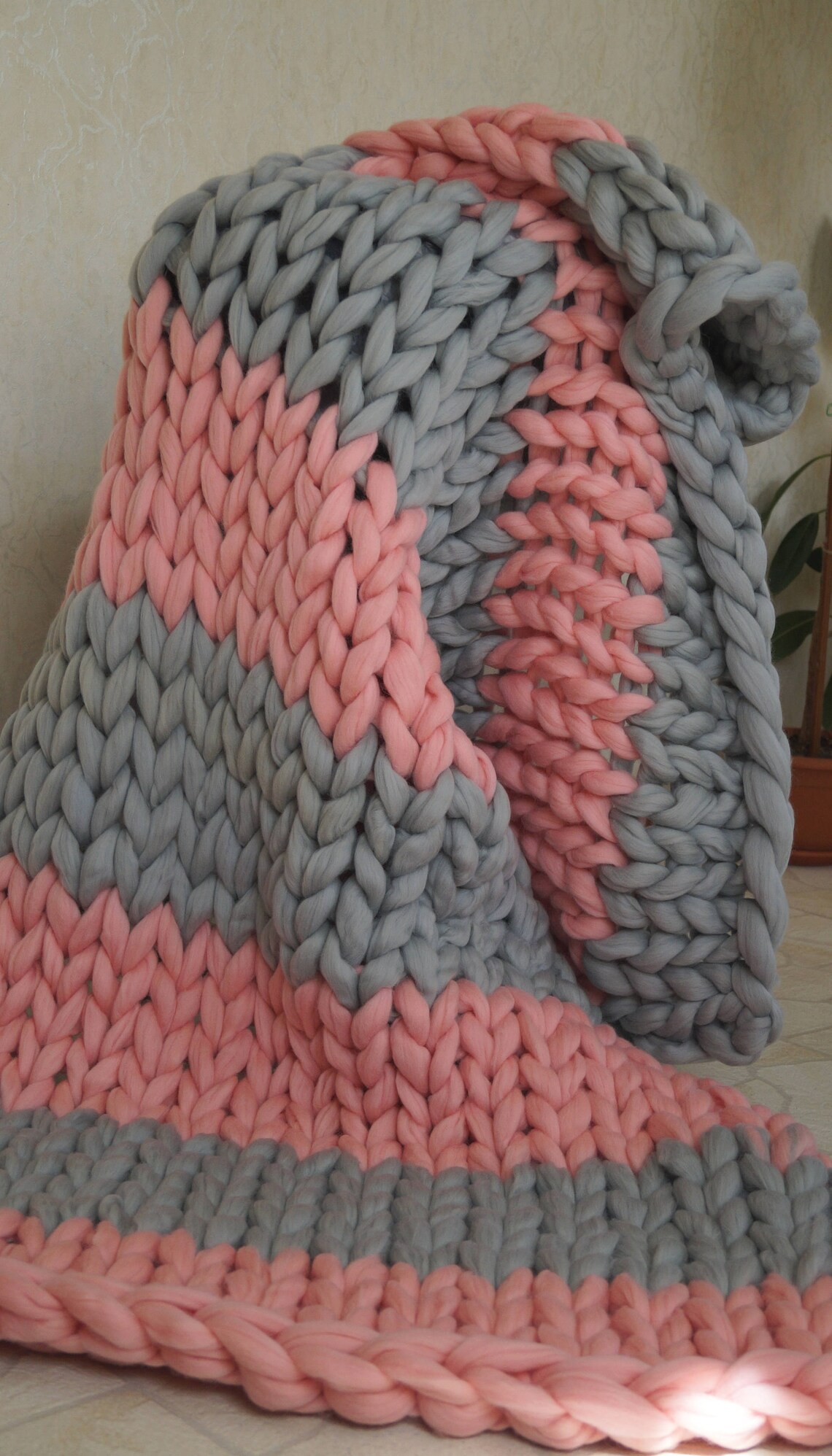 DIY Knit Kit for Giant Chunky Knit Blanket. Chunky DIY Knit Etsy