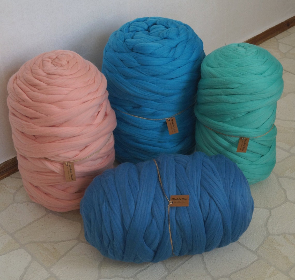 100 Australian Merino Wool Yarn for Chunky Knit Blanket. DIY Etsy