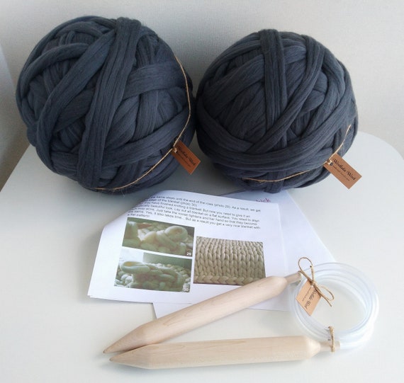 Big Diy Knit Kit For Giant Blanket Chunky Giant Knit Blanket Chunky Diy