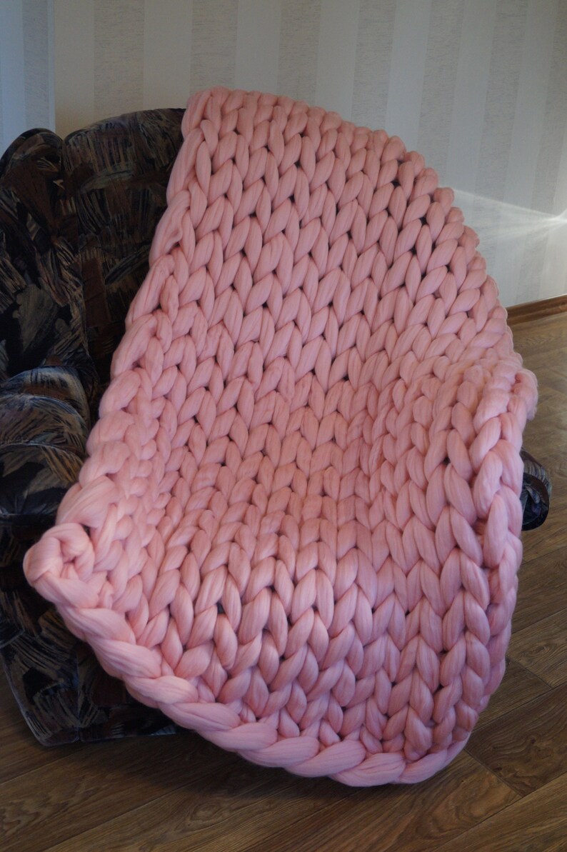 Chunky knit blanket. Chunky knit. Chunky knit throw. Merino Etsy