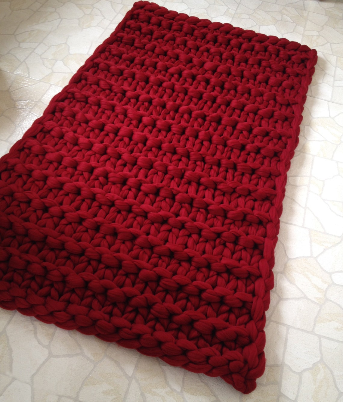 Mauve Chunky knit blanket. Thick knit throw. Chunky knit Etsy