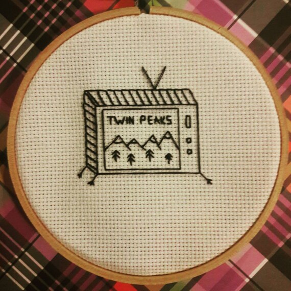 Twin Peaks cross stitch twin peaks needlepoint strange cross | Etsy