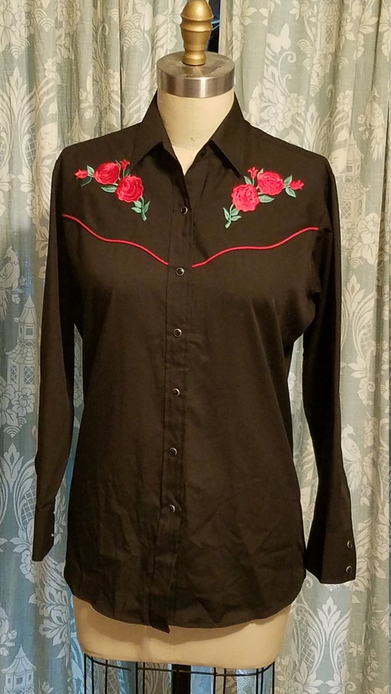 Vintage Embroidered Cowgirl Shirt