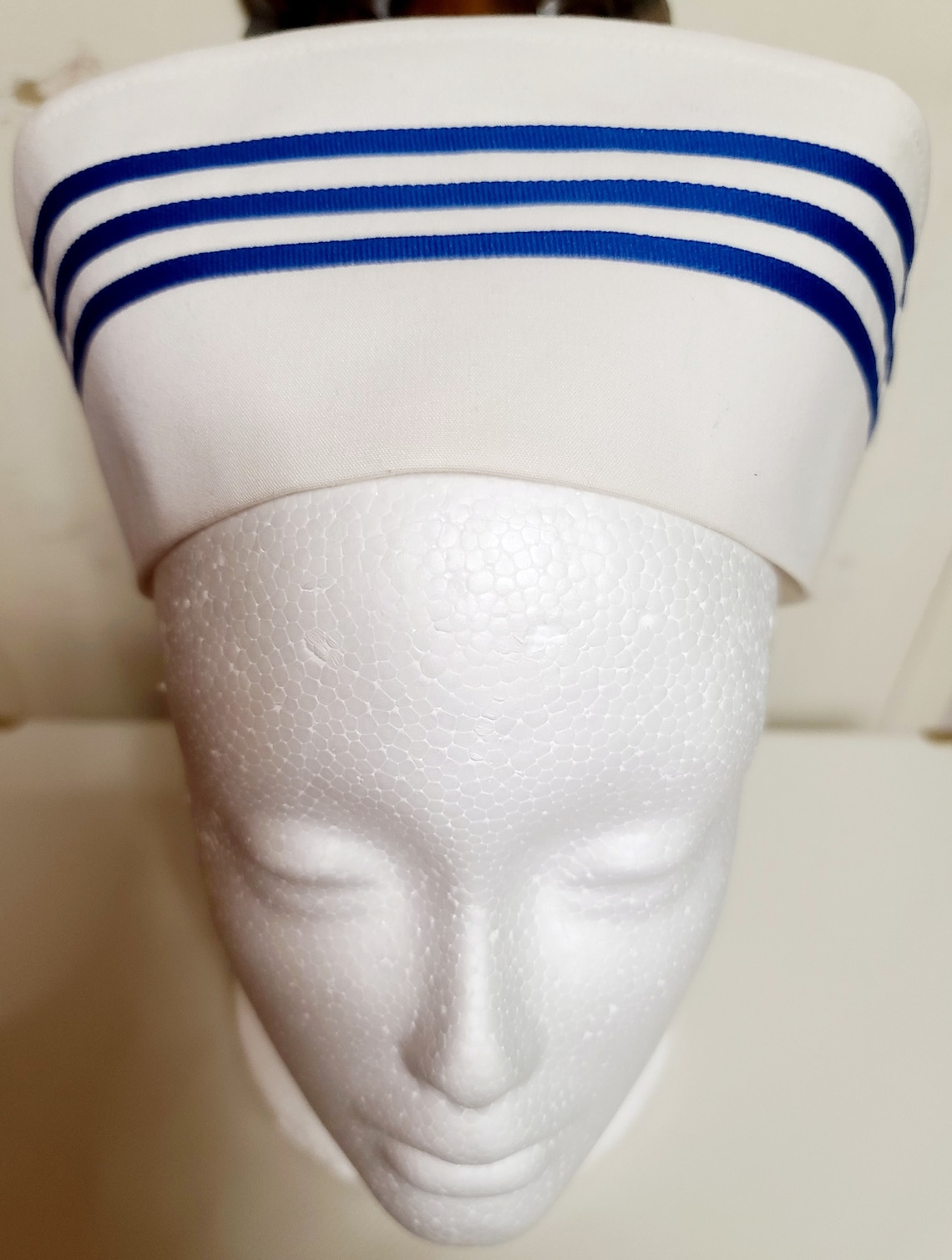 Nurse cap with blue stripes. Etsy